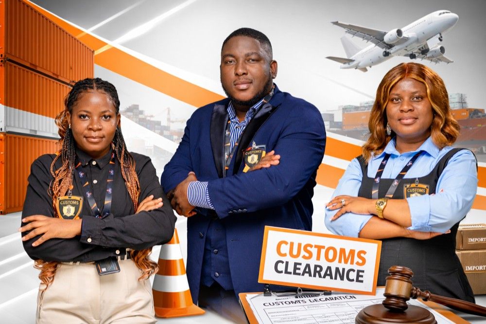 LIMU customs team with customs clearance documents
